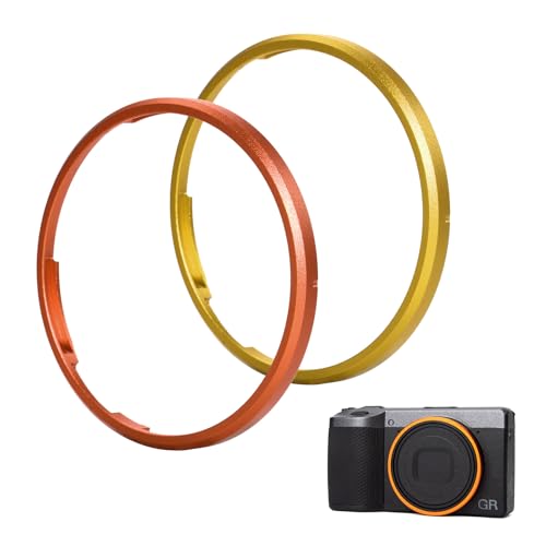 Anillo Decorativo de Metal para Lente de Cámara GR4 para Ricoh GR IV, reemplaza el anillo tapa GN-3 (naranja + amarillo) miniatura 1