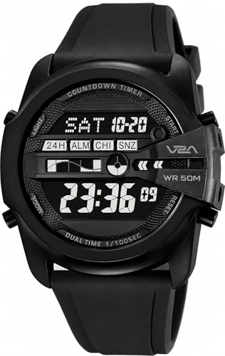 Image of V2A DIGITRON-TERRAX 2942 Digital Watch for Men | Industrial Shield Design with Oversized Digital Display | Urban Sports Everyday Watch with Countdown Timer, Alarm & 50M Water Resistance