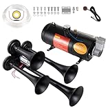 Train Horns Kit for Trucks 180dB Super Loud Truck Air Horn with 150 PSI 0.8 gallon 12V Air Compressor Air Tank Can for Truck Car Jeep SUV Train Pickup Boat and Other Vehicles