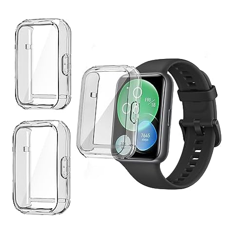 HOMTERN 3-Pack TPU Protective Case for HUAWEI Watch Fit 2 Cover