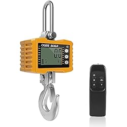 Basculas Industriales KKTECT Balanzas colgantes Peso digital 2200lbs/1000kg Industrial Escala de grúa Escalas colgantes resistentes para granjas Escala colgante electrónica portátil 1T