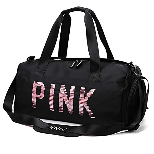 Pink Couples Women Men Gym Bag Small Lightweight Durable Sports Travel Camping Womens Duffel Bag, Sports Tote Swimming Bag, Shoulder Bag for Women