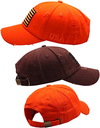 Image of Antourage American Flag Unisex Baseball Hat for Men and Women | USA Flag Mesh Snapback Flat Visor Cap + 2 Patriotic Patches