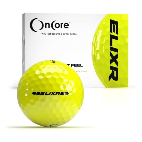 ONCORE GOLF 2020 ELIXR Tour Ball - High Performance Golf Balls - Yellow (One Dozen | 12 Premium Golf Balls) Unmatched Control, Distance, Feel & Performance Cover