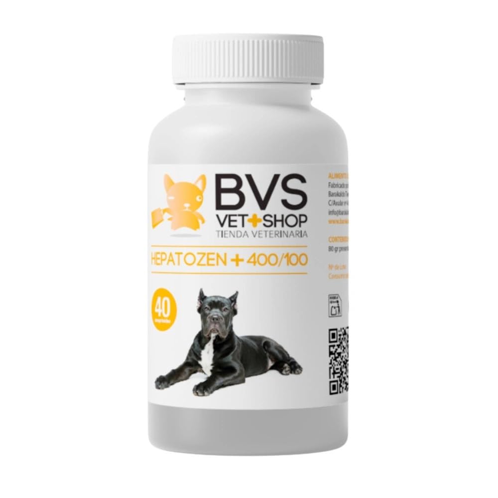 BVS Vet Shop | Hepatozen Plus 40 Comprimidos para Perros y Gatos | Promueve la Salud hepática y la regeneración del hígado de tu Mascota | 400/100 - Razas Grandes