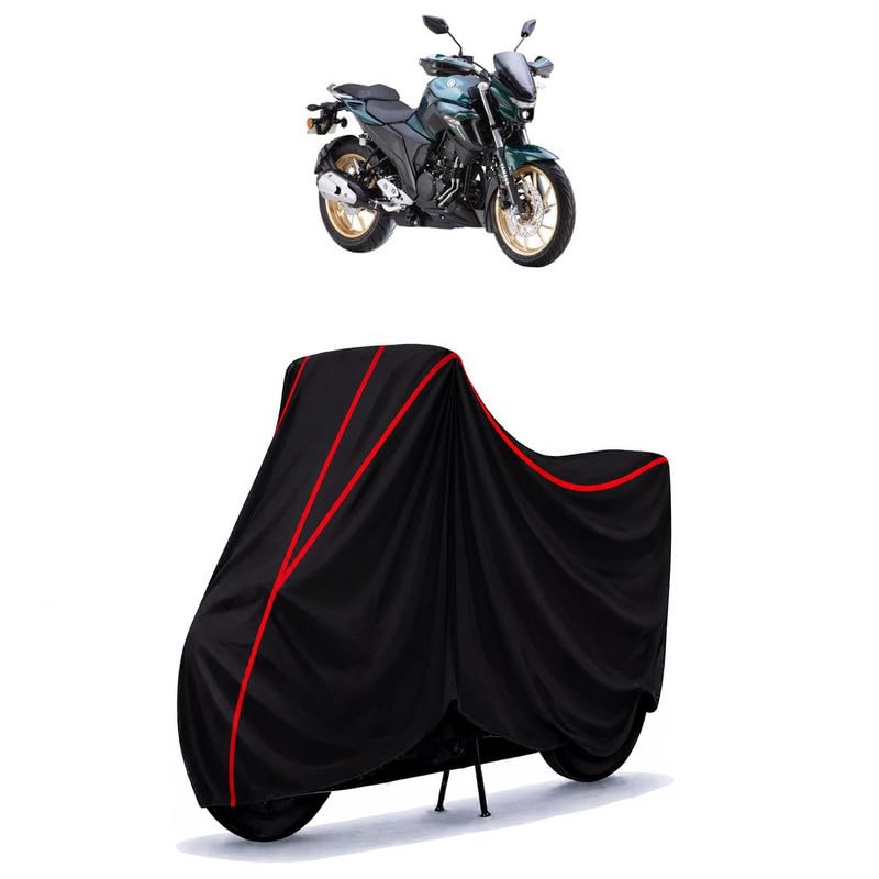 Image of FZ-S Fi Version 3.0 Water Resistant Bike Cover for All Motorcycles & Rain | Heavy Duty Taffeta Fabric | UV Protection, Dustproof, Scratchproof | All Weather Two Wheeler Body Cover with Elastic Bottom