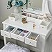 BEWISHOME Vanity Set with Mirror & Cushioned Stool Dressing Table Vanity Makeup...