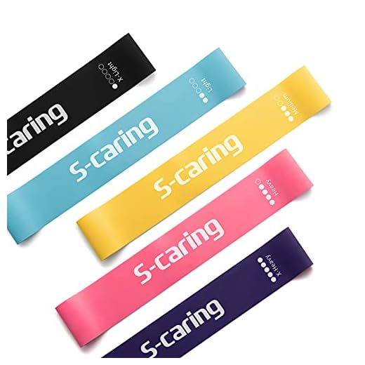Bandas Elasticas Fitness, S-caring Set de Cintas Elásticas(5-30 lbs), Bandas de Resistencia Crossfit Pilates Yoga Estiramiento Fitness en Casa, Gomas Elásticas para Ejercicio de Glúteos Piernas Brazos