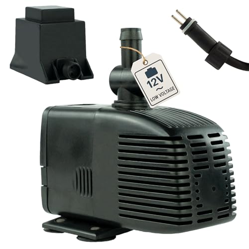 Wasserpumpe 12 V – 1000 L/H, 17 Watt, 7m Kabel, 170 cm Förderhöhe, Teichpumpe, Aquariumpumpe, Wasserspielpumpe und Zimmerbrunnen-Pumpe | Brunnenpumpe | Tauchpumpe | Springbrunnen-Pumpe | KEP1000L