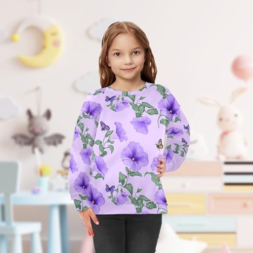 JUNZAN Safari Petunia Purple Little Kids Pullover Hoodie Crewneck Boys Sweat Shirt Athletic 4T 5