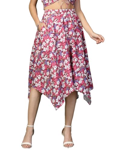 Image of OOMPH! Long Skirts for Women with Handkerchief Hem