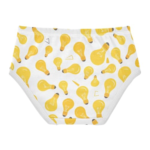Wusikd Yellow Light Bulb Girls' Underwear Cotton Girls Briefs Soft Toddler Underwear 2T2