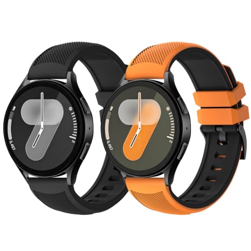 Image of Fullmosa 20mm Watch Strap, 2 Pack Silicone Watch Straps for Men Women, Compatible with Amazfit Bip U /Bip U Pro, Amazfit GTR /GTR Mini, Samsung Galaxy Watch 4 /5 /6 /7, Garmin Venu and all 20mm Watches