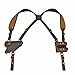 Tourbon Canvas & Leather Horizontal Shoulder Holster System with Double Magazine Pouch for Right Hand Draw Brown