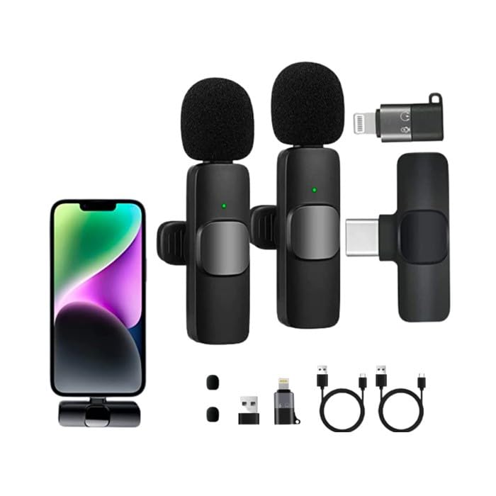Ostaly K9 Dual Wireless Lavalier Microphone for All Smartphones | Clip-On Design, Dual Microphone Set-image-12