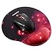 VicTsing Mouse Pad, Ergonomic Mouse Pad with Gel Wrist Rest Support, Gaming Mouse Pad with Lycra Cloth, Non-Slip PU Base for Computer, Laptop, Home, Office & Travel, Red and Black