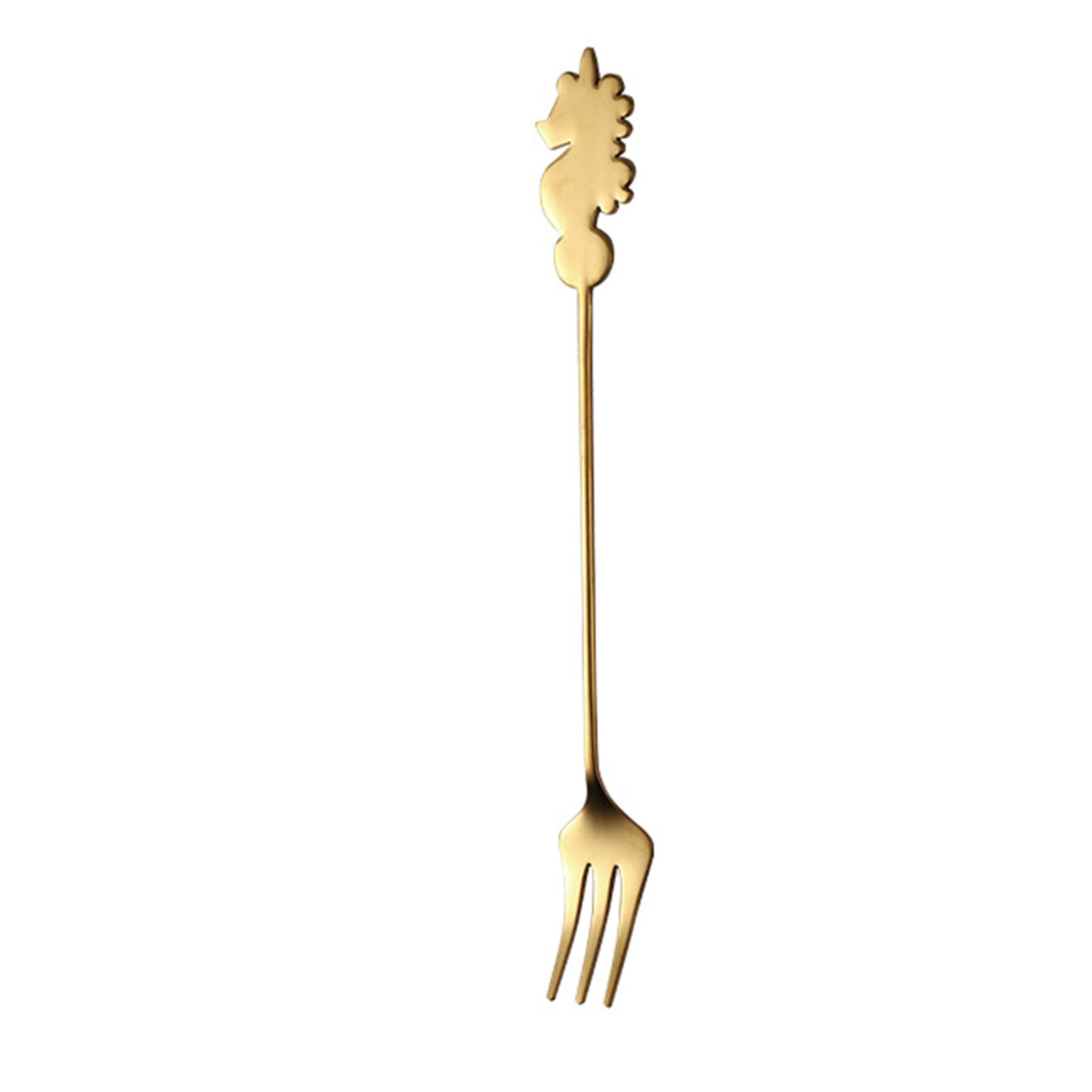 Jazuaiao Handle Coffee Stirring Spoons Dessert Salad Fork Small Candy Spoon Stainless Steel Tableware Kitchen Accessories Stainless Steel Salad Forks Gold