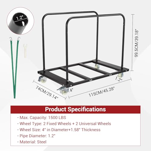 Carretilla plegable para tablaroca con capacidad 1500 lb miniatura 7