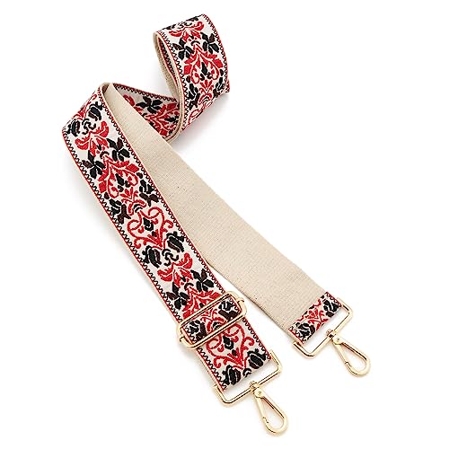 Image of Wide Shoulder Strap Adjustable Replacement Belt Guitar Style Crossbody Bag Handbag Strap Multicolor Canvas Straps(Wide:2in)(Color50)