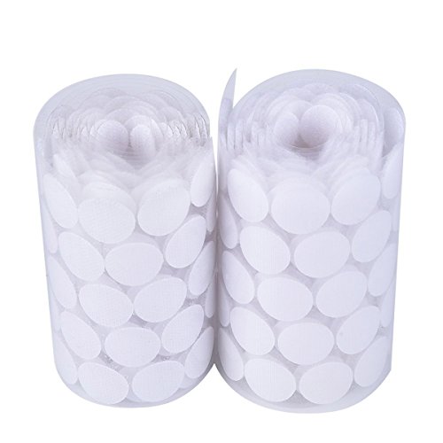 100 Pares Gancho y Bucle Auto Adhesiva,Adhesivo gancho y lazo,Velcro Redondo Monedas Pegajoso Monedas,Blanco (white)