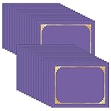 HAUTOCO 30 Packs Certificate Holders, Purple Diploma Holders, Document Award Covers Certificate Folders with Gold Foil Border for 8.5x11 Letter Size