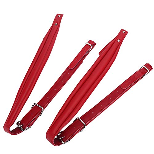 Correas de Hombro Ajustables Resistentes al Desgaste PU-Leather para Correas de acordeón de bajo 16-120(Rojo) Cover