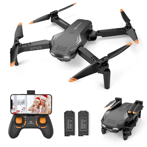 Heygelo Drone for Kids with 1080P HD Camera - Foldable FPV RC Quadcopter for Adults Beginners, Toys Gifts for Boys Girls with Gesture Selfie, Altitude Hold, One Key Start, 3D Flips, 2 Batteries