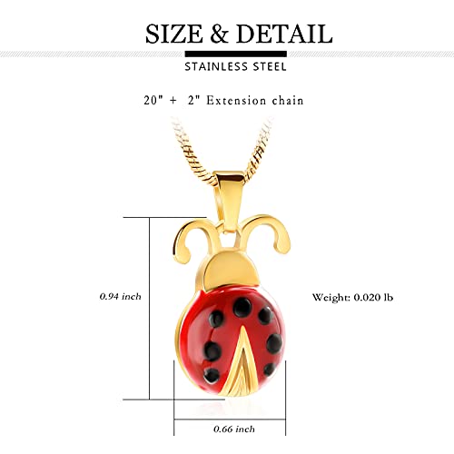 Yinplsmemory Cremation Jewelry Flying Ladybug Urn Necklace for Ashes for Women Stainless Steel Animal Shape Ashes Keepsake Urn Locket Memorial Jewelry2