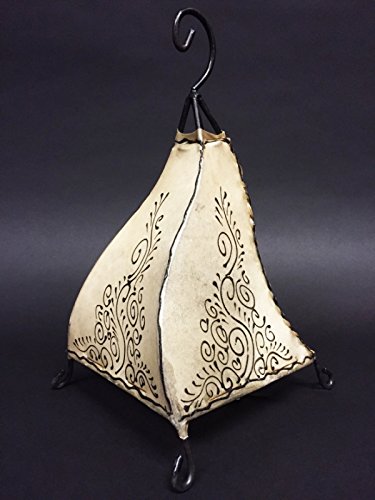 Orientalische Tischlampe Rahaf 35cm Lederlampe Hennalampe Lampe | Marokkanische kleine Tischlampen aus Metall… – Bild 6