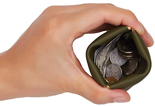 Image of Travelambo Leather Squeeze Coin Purse Pouch Change Holder for Men & Women