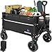 ROSONG Carro Playa Plegable con Ruedas Grandes Todo Terreno Carrito de Transporte Robusto Carro Playa con Bandas Reflectantes para Camping Jardín y Compra, Negro 120L