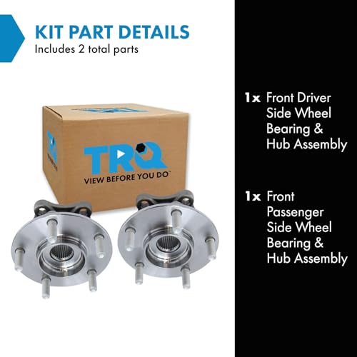 Image of TRQ Front Driver and Passenger Side Wheel Bearing and Hub Assembly Set 2 Piece Compatible with 14-18 Mazda 3 Japan Built Models 1st VIN Digit J 14-18 3 Mexico Built Models 1st VIN Digit 3 16-21 CX-3