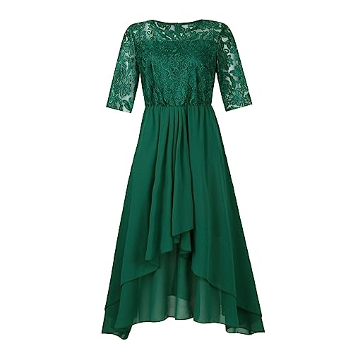 Mis Pedidos Vestido Lentejuelas Mujer Manga Corta Cuello En V Encaje Midi Vestidos Sexy Vestido Envolvente Primavera Y Verano Graduación Fiesta Vert L