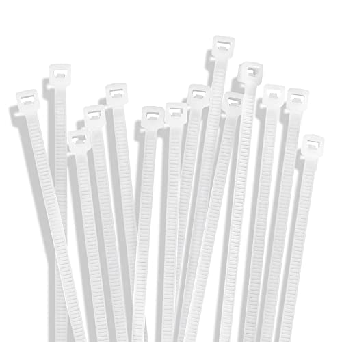 Image of 250 Pack Zip Ties 12 inch Clear Cable Tie Wraps 50 lbs Tensile Strength self-locking fastener 3.6 mm width Wire Ties for Organization and Management of Electrical Cords, Plants, and Fences