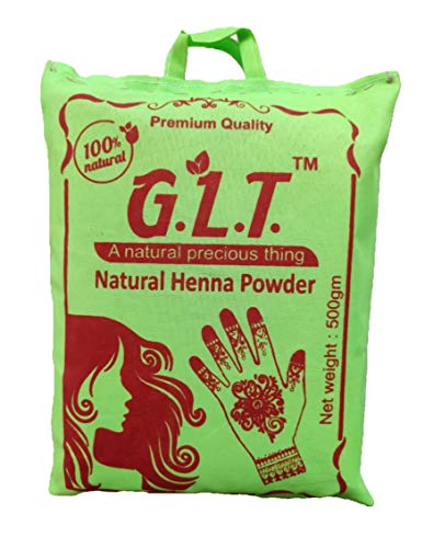 G.L.T. Henna leaves (Mehandi) Powder For hair and Hina art with Fabric Filter Rajasthani 100% Natural (400gm)