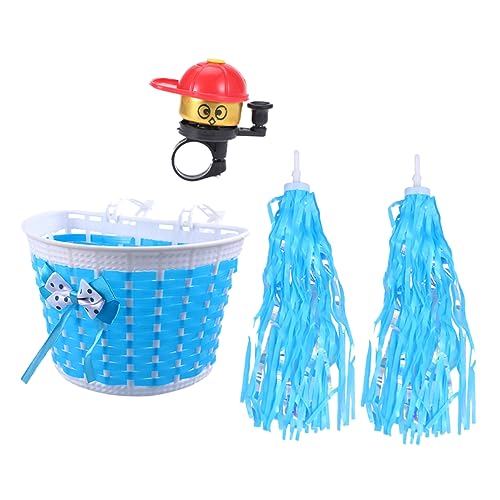 HEMOTON 4 Piezas Seter De Bicicleta Accesorios para Bicicletas para Cesta De Accesorios Decoraciones del Manillar De La Bicicleta Cesta De Bicicleta Tejido Bike Azul Color Aleatorio