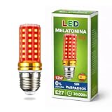 DROCODO Luz Roja Nocturna Melatonina, E27 - LED, 0% Luz Azul, Bombilla Roja para Dormir Mejor, Luz Roja Bebé Relajante y Terapéutica