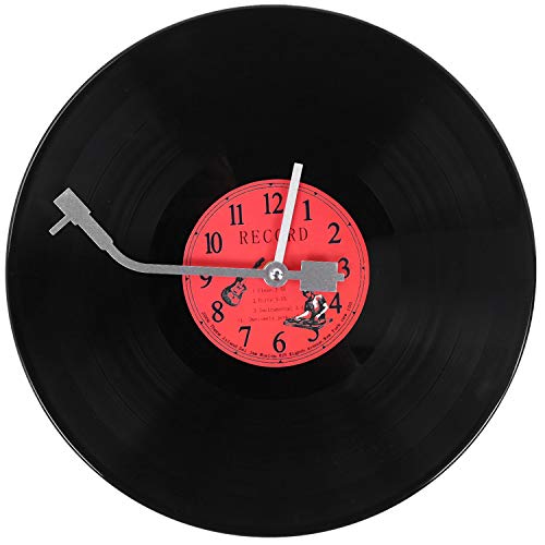 Wisyurt EuropéEn Nostalgique Horloge Ultra-Silencieuse Disque Vinyle Personnalité Personnalité Horloge Murale Café Bar Horloge Murale DéCorative