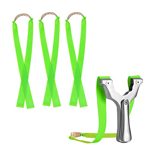 Chihutown 12 Pieces Slingshot Flat Rubber Bands 1mm Thickness Elastic Rubber Band Bungee Replacement for Slingshot Catapult Hunting Hunting Catapult Elastic Bungee (green)