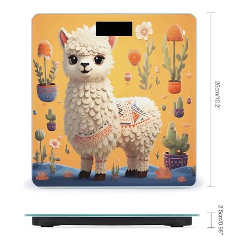 Báscula Digital de Vidrio Templado Cartoon Alpaca 400lb miniatura 2