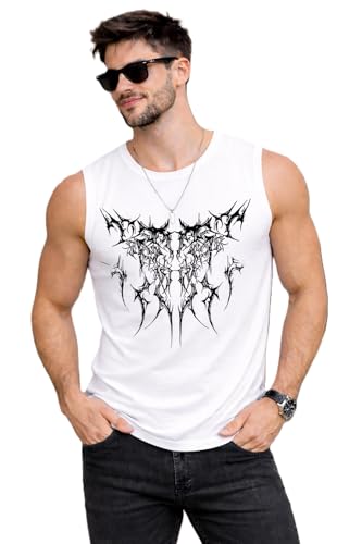 Image of JUGULAR Tank Tops Sleeveless T-Shirt for Men Gym Wear Vest Printed Stylish Round Neck Running for Sports Workout Fitness & Casual or Beach Wear