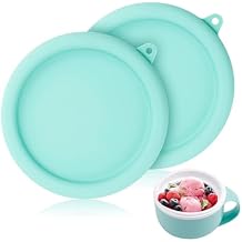 2pcs Silicone Lid for Dash My Mug, 5.9in BPA-Free Silicone Bowl Covers Storage Lid Replacement for Dash Ice Cream Maker Mug Light Green