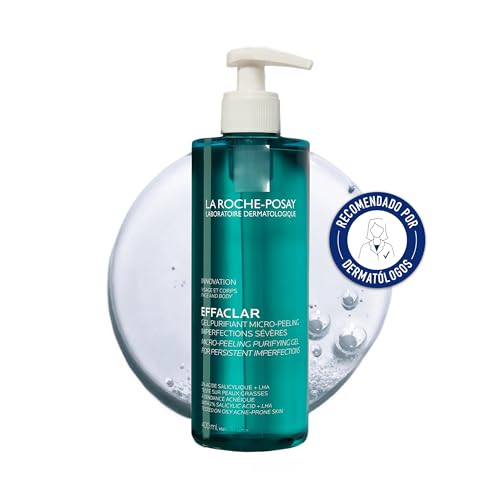 La Roche Posay Gel Purificante Micro-Exfoliante, Anti-Imperfecciones, Limpia y Exfolia, Enriquecido con Ácido Salicílico, Para Pieles con Acné, Effaclar, 400 ml