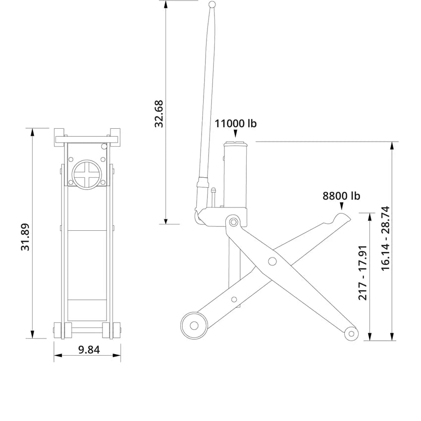 AME INTL AC Hydraulic FJ40 Forklift Jack and Agriculture and Industrial Machinery, Blue