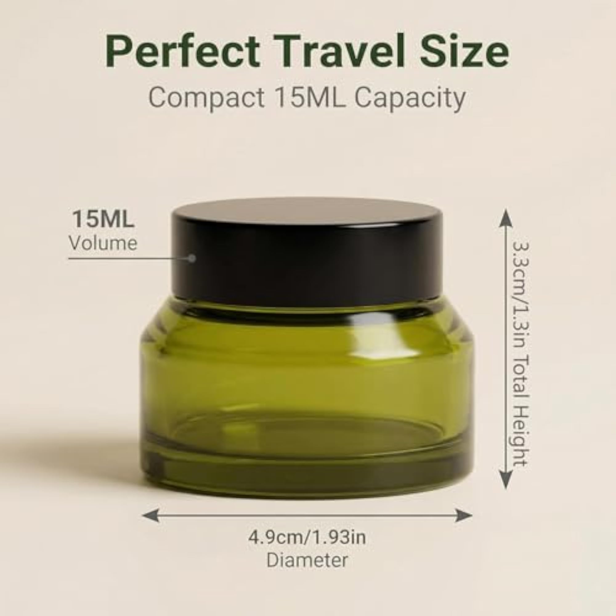 Luxury 2pcs Matt Green Frosted Glass Cosmetic Jar Containers