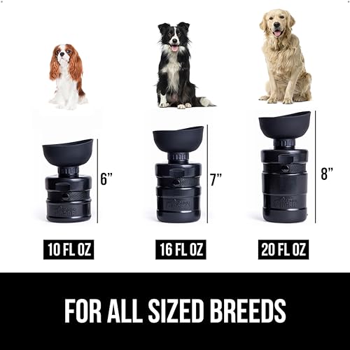 Image of GORILLA GRIP Dog Water Bottle, Portable Water Bowl Dispenser for Dogs, 12 oz Leak Proof Pet Travel Squeeze Bottles Food Grade Silicone, Pet Stocking to Go Puppy Essentials, Black