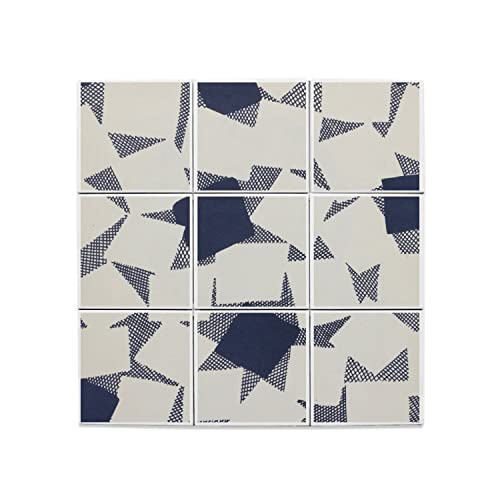 Carreaux céramique décoratifs lot de 9 design abstrait années 60 format 45,6x45,6 cm