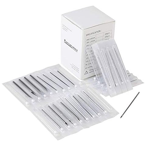 Sterile Piercing Body Needles 12G 14G 16G 18G 20G Stainless Steel Surgical Piercing Tool for Ear Nose Navel Nipple Lip (50pcs, Mixed Size(12G+14G+16G+18G+20G)) Cover