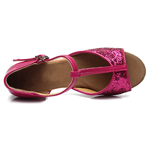 AOQUNFS Toddler Girls Latin Dance Shoes Low Heel Kids Salsa Ballroom Tango Dance Shoes,6084
