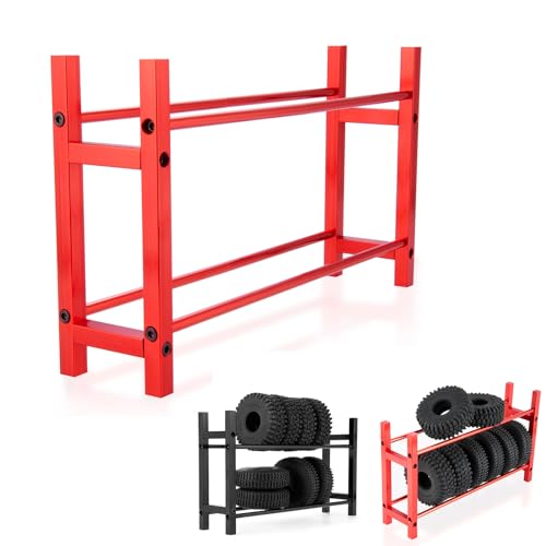 Support de pneus de voiture RC en alu rouge pour éviter la déformation des gommes